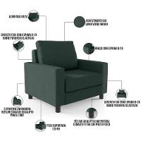 Kit 02 Poltronas Malta L02 Linho Verde Musgo - 11