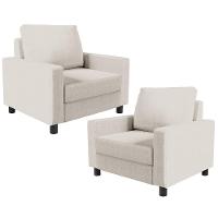 Kit 02 Poltronas Malta L02 Linho Cru - 1