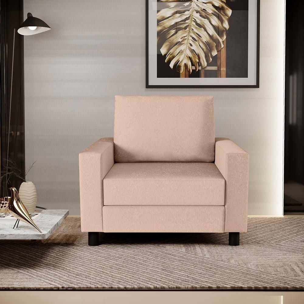 Kit 02 Poltronas Malta L02 Linho Rosê - 8