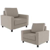 Kit 02 Poltronas Malta L02 Linho Bege - 1