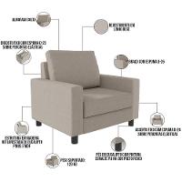 Kit 02 Poltronas Malta L02 Linho Bege - 6