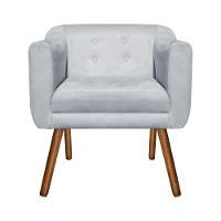 Kit 02 Poltronas Julia Suede Cinza Strass Pés Palito - 4