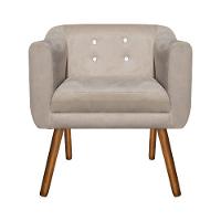 Kit 02 Poltronas Julia Suede Bege Com Strass Pés Palito - 3