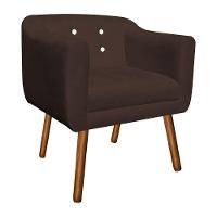 Kit 02 Poltronas Julia Suede Marrom Strass Pés Palito - 2