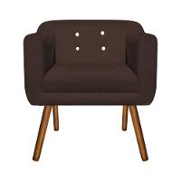 Kit 02 Poltronas Julia Suede Marrom Strass Pés Palito - 5