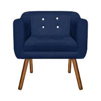 Kit 02 Poltronas Julia Azul Marinho Com Strass Pés Palito - 2