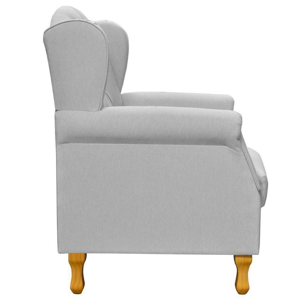 Kit 02 Poltronas Para Sala De Estar Yara P02 Linho Cinza - 2