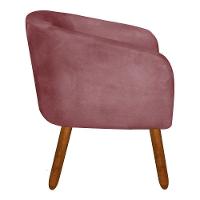 Kit 02 Poltronas Stella Suede Rose Pés Palito Castanho