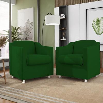 Kit 2 Poltronas Tilla Para Recepção E Consultório Suede Verde Balaqui Decor