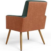 Kit 02 Poltronas Pés Palito Linho Verde Musgo Camel - 2