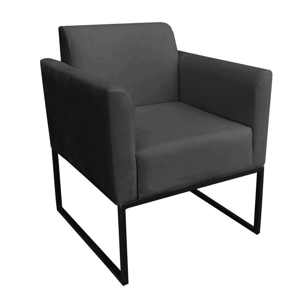 Kit 1 Namoradeira e 2 Poltronas Marisa Suede Preto Preto - 5