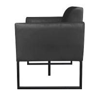 Kit 1 Namoradeira e 2 Poltronas Marisa Suede Preto Preto - 2