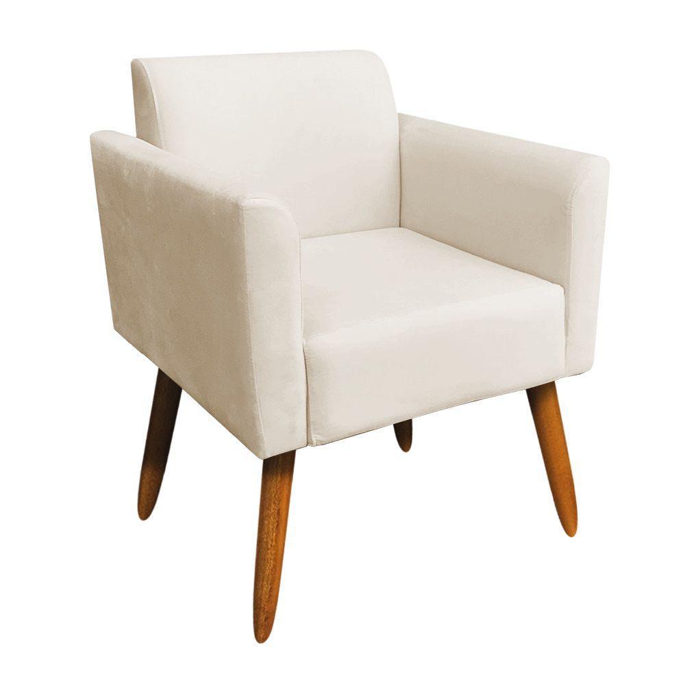 Kit 1 Namoradeira e 2 Poltronas Marisa Suede Castanho Bege - 6