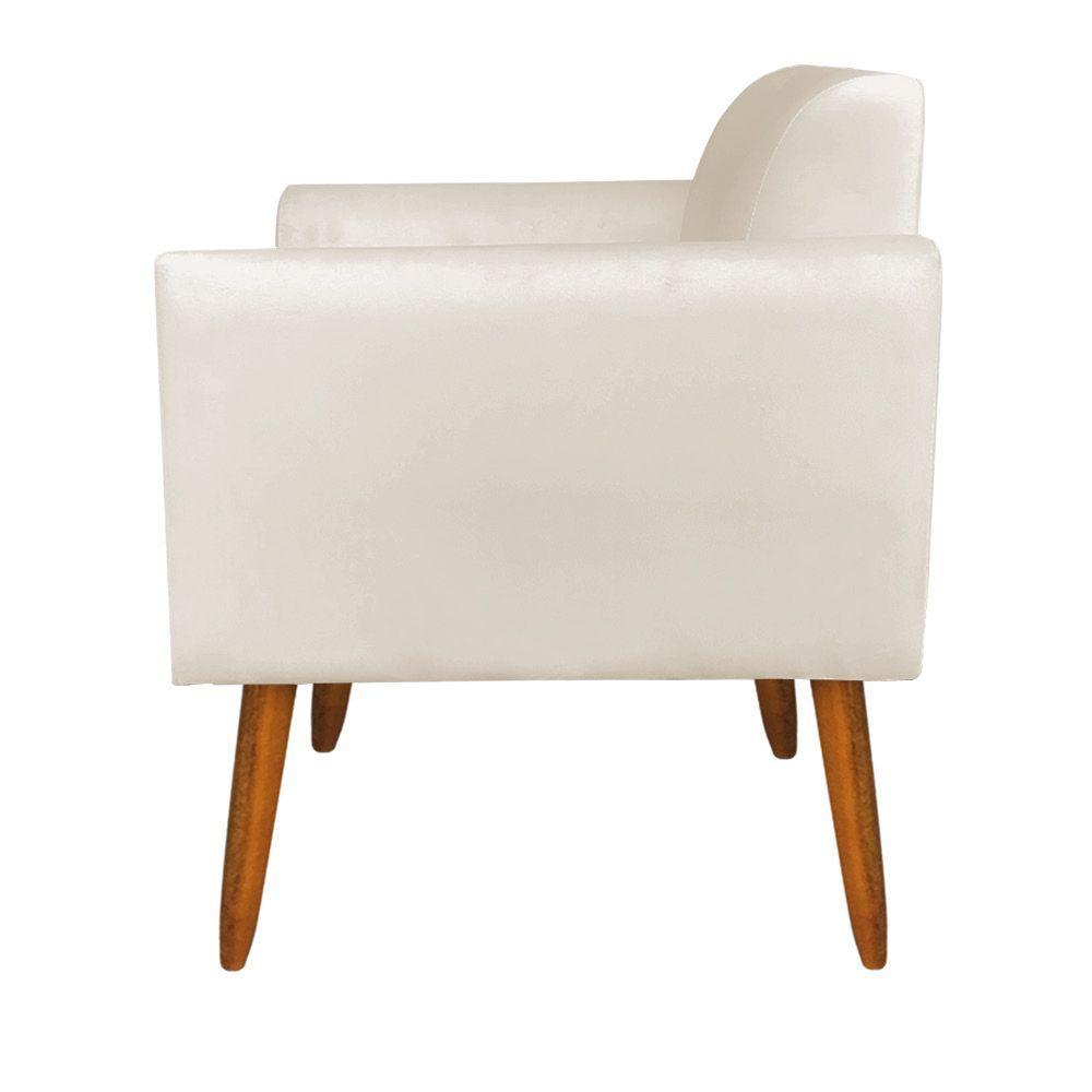 Kit 1 Namoradeira e 2 Poltronas Marisa Suede Castanho Bege - 8