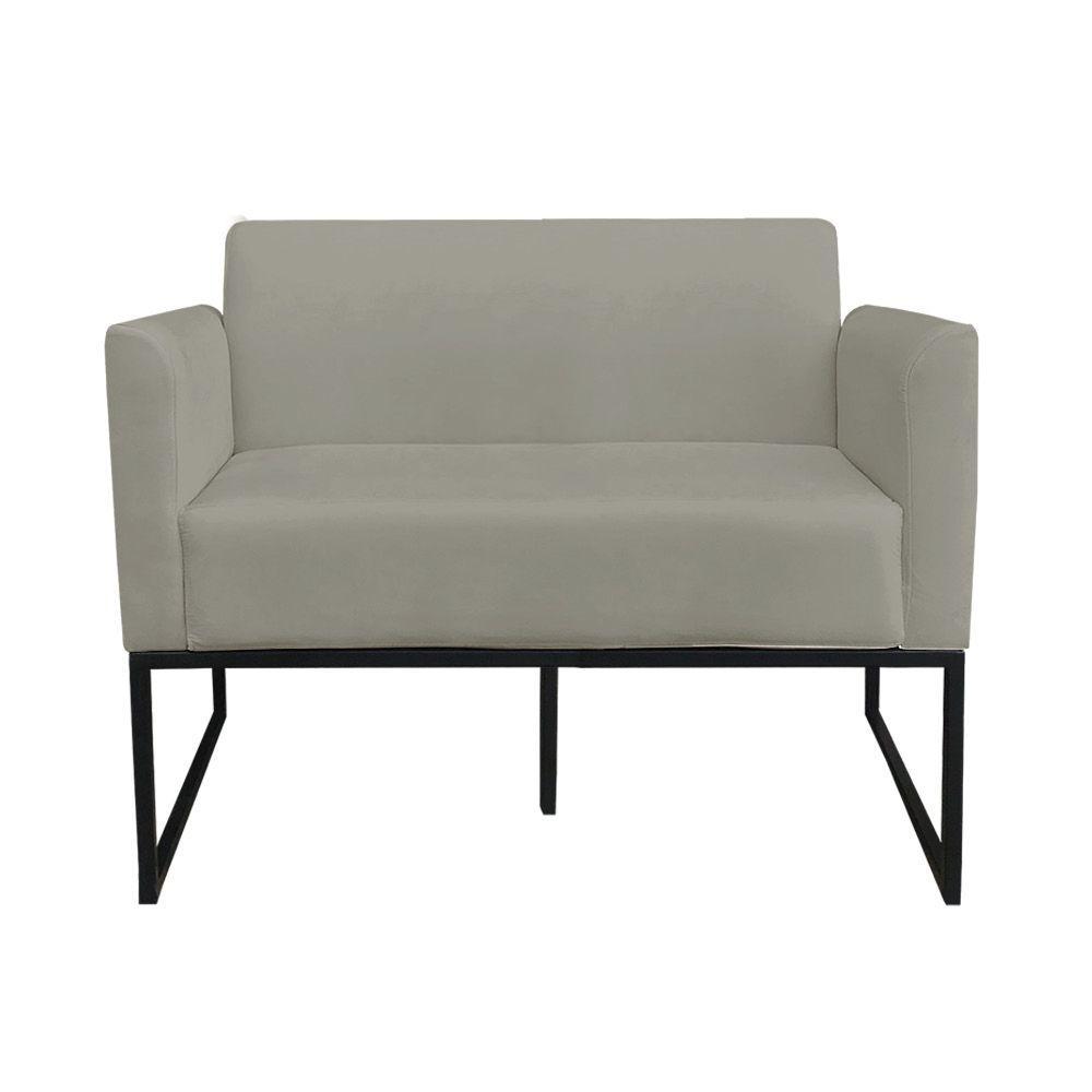 Kit 1 Namoradeira e 2 Poltronas Suede Preto Marrom Rato - 4