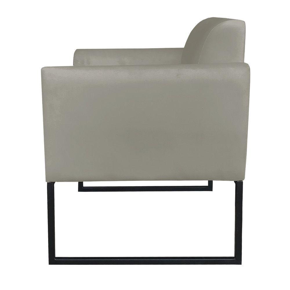 Kit 1 Namoradeira e 2 Poltronas Suede Preto Marrom Rato - 5