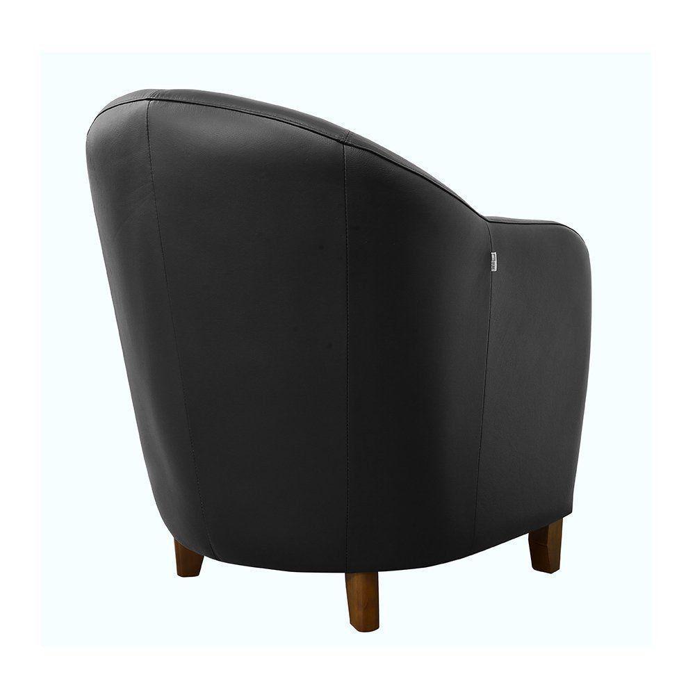 Kit 2 Poltronas Kairós com Pés Madeira Couro Negro - 2