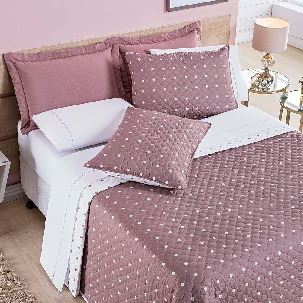 Kit Cobre Leito Celine Solteiro Dupla Face Micropercal 200 Fios 02 Peças - Rosê - 3