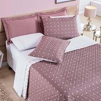 Kit Cobre Leito Celine Casal King Dupla Face Micropercal 200 Fios 03 Peças - Rosê - 2