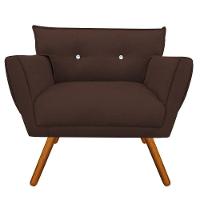 Poltrona Anitta Suede Marrom com Strass Pés Palito Castanho