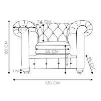 Poltrona Chesterfield com Pés Madeira Couro Marrom - 5