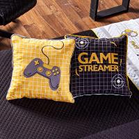 Kit Cobre Leito Game Streamer Dupla Face C/ Almofadas Solteiro 05pçs Amarelo - 2