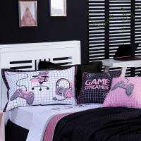 Kit Cobre Leito Game Streamer Dupla Face C/ Almofadas Solteiro 05pçs Rosê - 6