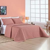 Kit Cobre Leito Espanha Casal Queen 03 Peças Micropercal 200 Fios Matelado White Line - Rosê - 1