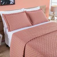 Kit Cobre Leito Espanha Casal King 03 Peças Micropercal 200 Fios Matelado White Line - Rosê - 2