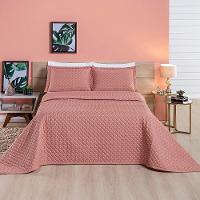 Kit Cobre Leito Espanha Casal King 03 Peças Micropercal 200 Fios Matelado White Line - Rosê - 3