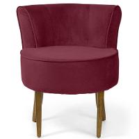 Poltrona Base de Madeira Ayla Veludo Marsala - 3