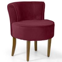 Poltrona Base de Madeira Ayla Veludo Marsala - 8