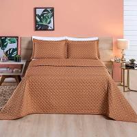 Kit Cobre Leito Espanha Casal King 03 Peças Micropercal 200 Fios Matelado White Line - Terracota - 3