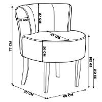 Poltrona Base de Madeira Ayla Veludo Marrom Claro - 7