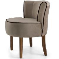 Poltrona Base de Madeira Ayla Veludo Marrom Claro - 13