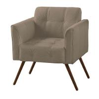 Poltrona Decorativa Bia Couro Bege 66 - 1