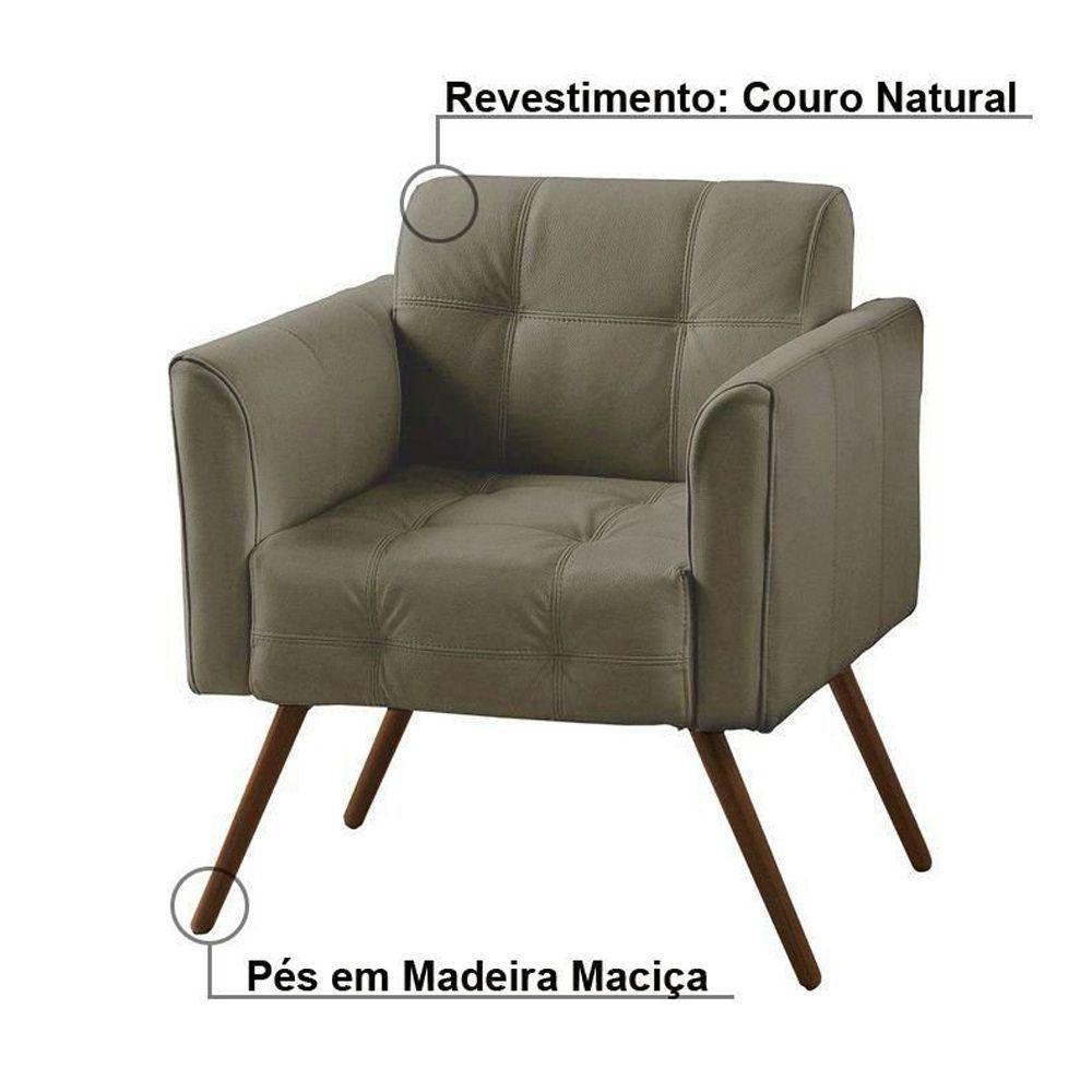 Poltrona Decorativa Bia Couro Fendi - 3