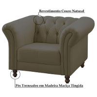 Poltrona Decorativa Bérgamo Couro Fendi - 2