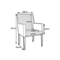 Poltrona Decorativa Liverpool Base Madeira Corano Branco - 4