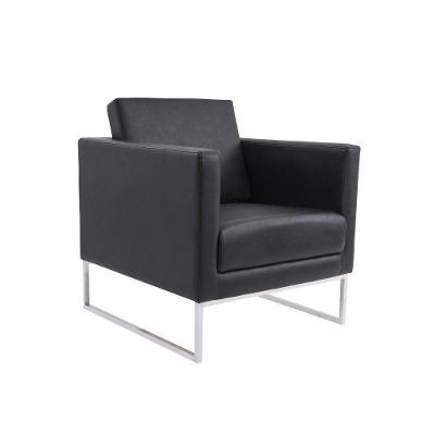 Poltrona Decorativa Julia 70cm Courotex Preto Gran Belo