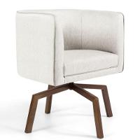 Poltrona Decorativa Sala De Estar Giratória Ka Nix Linho - 1