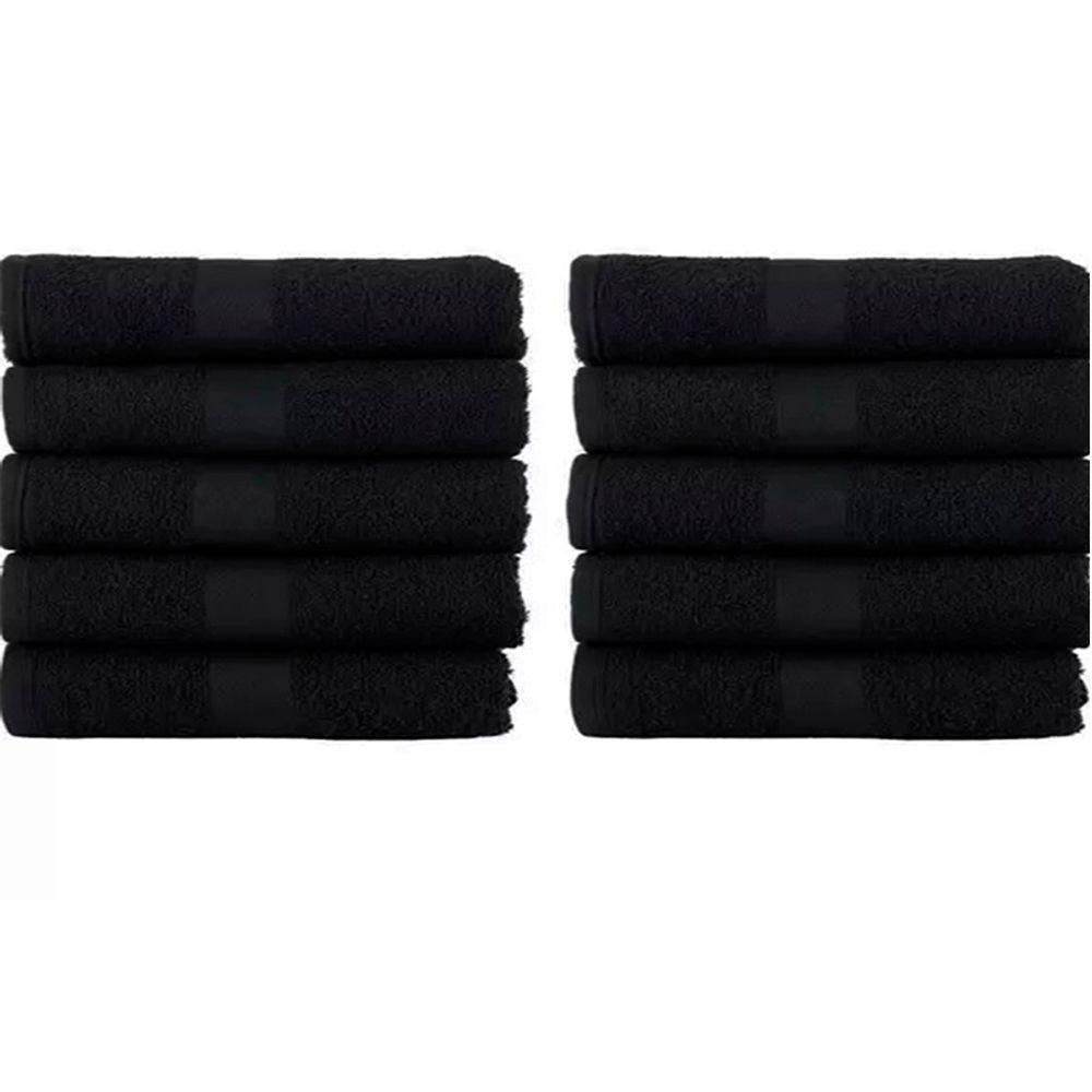 Kit Toalha De Rosto Margex Salão Preto - 10 Unidades - 1