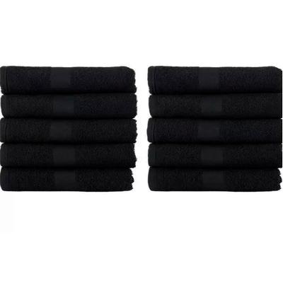 Kit Toalha De Rosto Margex Salão Preto - 10 Unidades