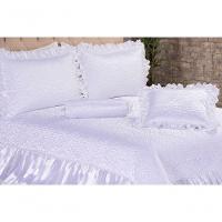 Kit De Colcha Cobre Leito Athena Casal Queen 05 Peças Branco - 3