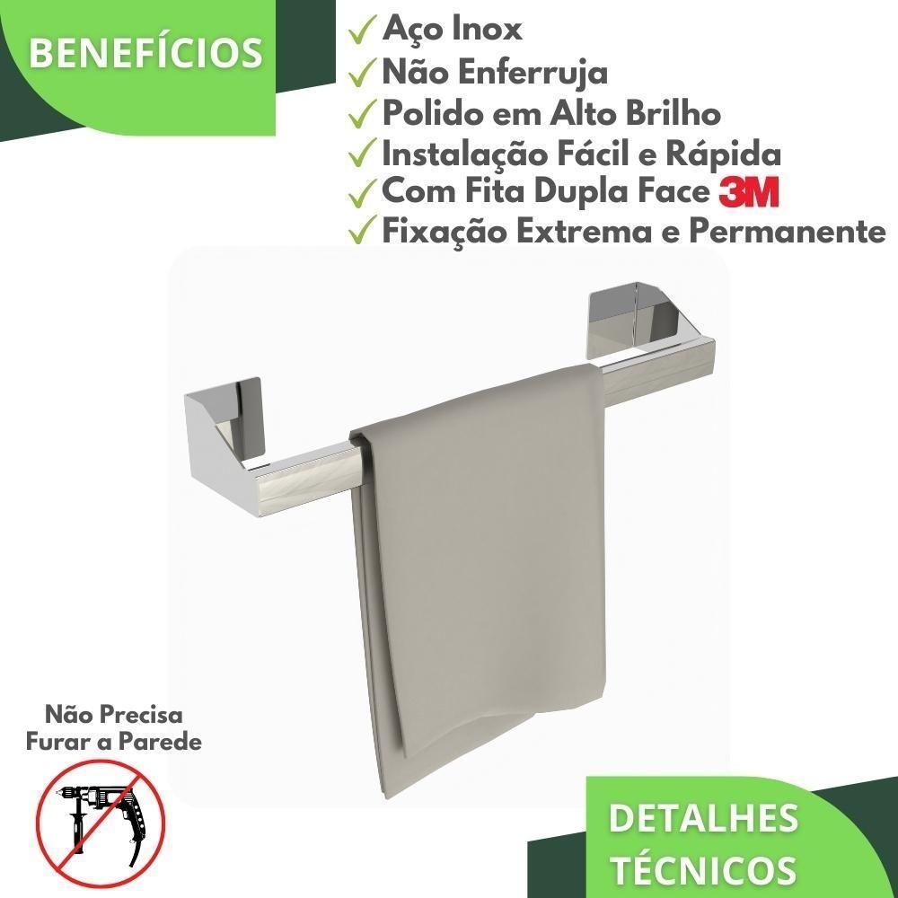 Porta Toalha De Rosto Adesivo Inox Autocolante Df - 6
