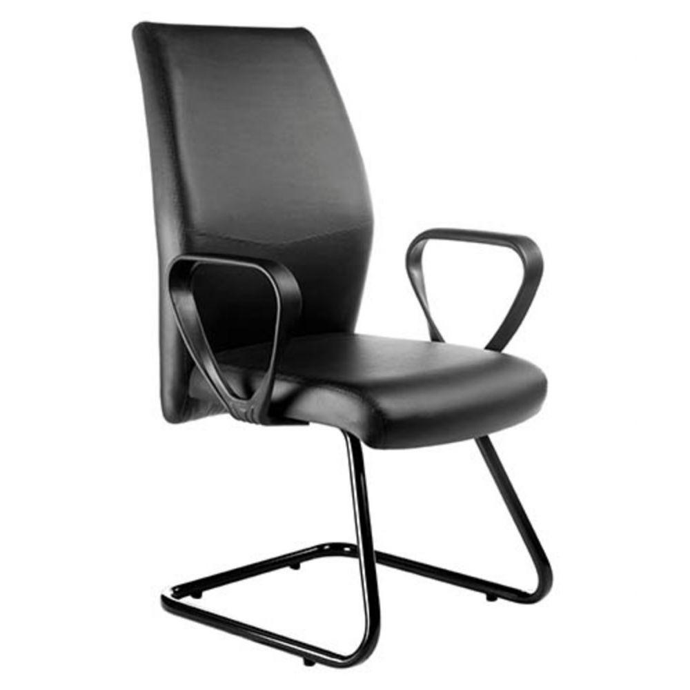 Poltrona Diretor Base Fixa em S Linha Ferrari Preto - 1