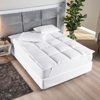 Protetor Colchão Pillow Top Premium Casal King Micropercal 200 Fios Macio Camada Proteção - Branco - 1
