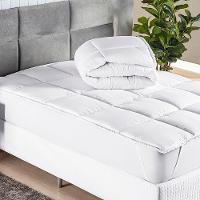 Protetor Colchão Pillow Top Premium Casal King Micropercal 200 Fios Macio Camada Proteção - Branco
