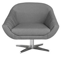 Poltrona Giratória Giovana Linho Grafite Base Cromada - 2