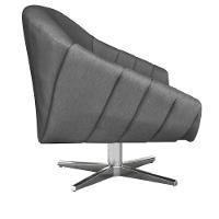 Poltrona Giratória Giovana Linho Grafite Base Cromada - 3